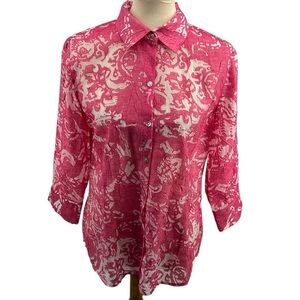 Chicos linen blend blouse jacket size 1